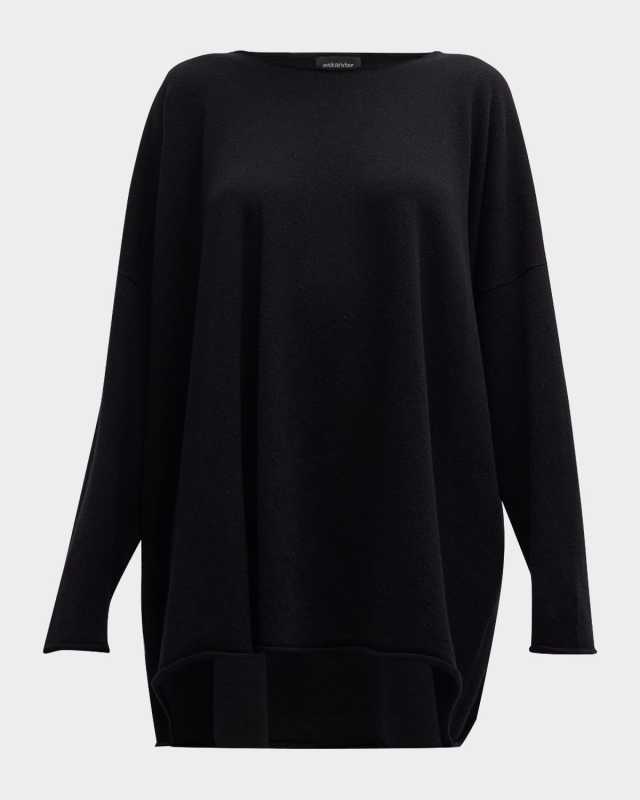 A-Line Bateau Neck Cashmere Sweater